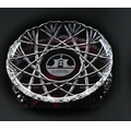 Round Cut Glass Dish w/ Scalloped Edge (12.5" Diameter)